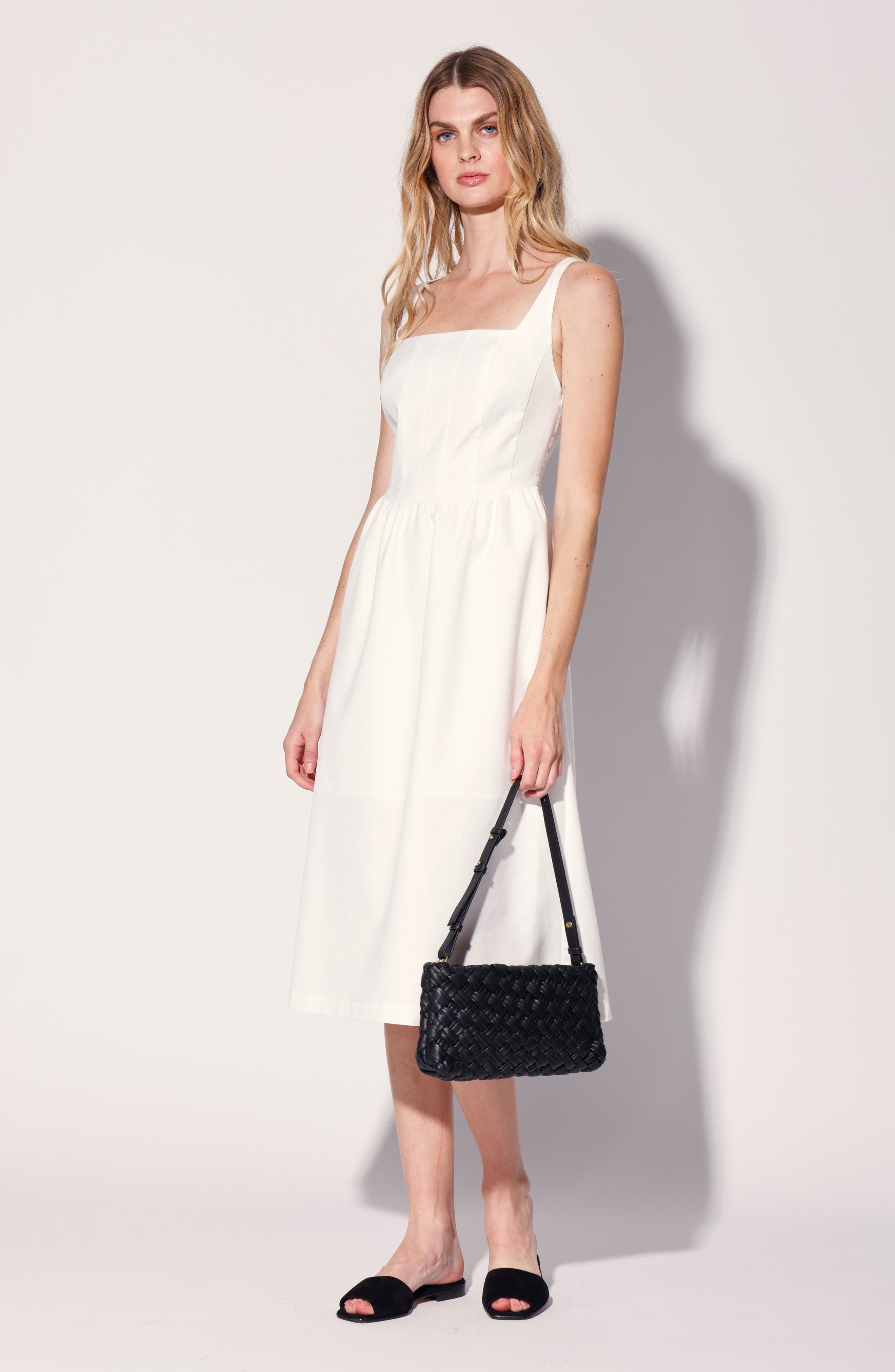 Walter Baker Whitley Woven Leather Clutch, Alternate, color, Black