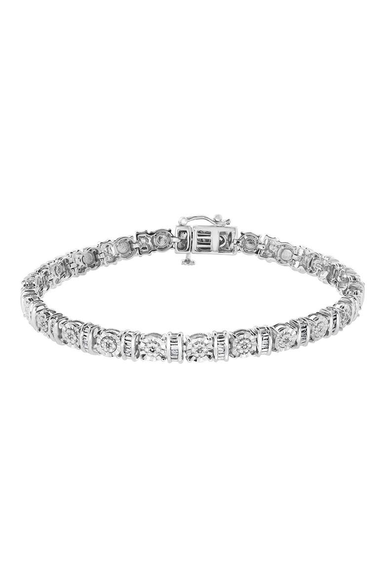 Sterling Silver Diamond Bracelet - 0.22 ctw, Main, color, SILVER
