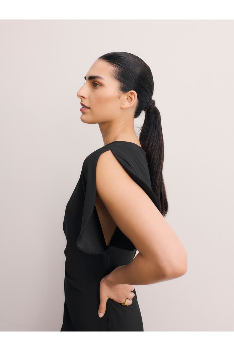 Doppio Salerno Boat-Neck Midi Dress, Alternate, color, Black