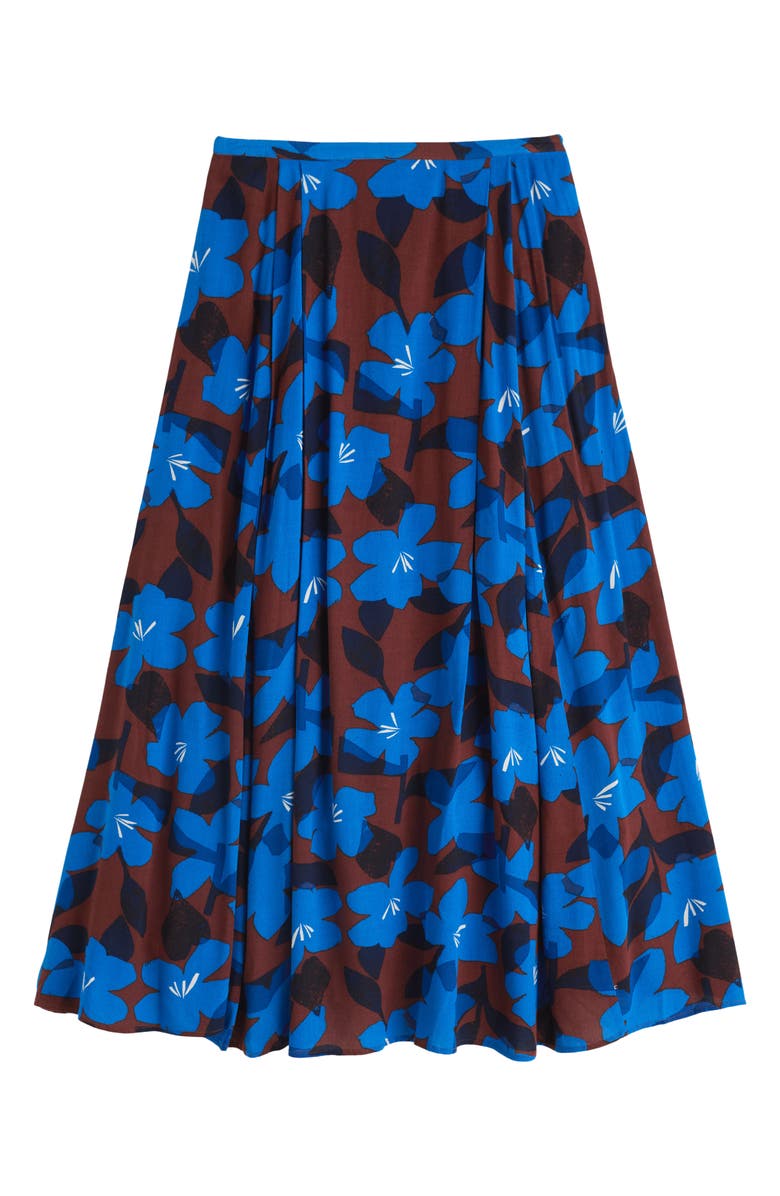 Seasalt Cornwall Lethlean Floral Pleated Maxi Skirt, Alternate, color, Macro Flower Cocoa
