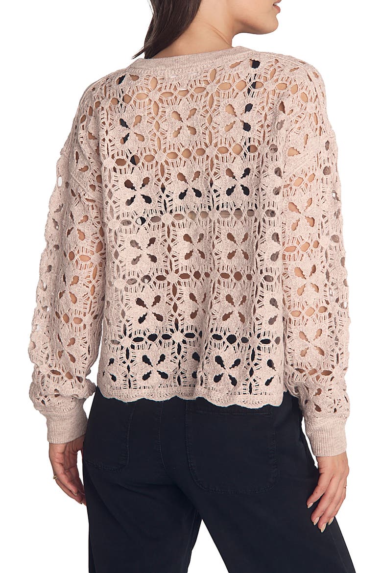 Relaxed Fit Sheer Wool & Cashmere Sweater, Alternate, color, SOFT ALMOND