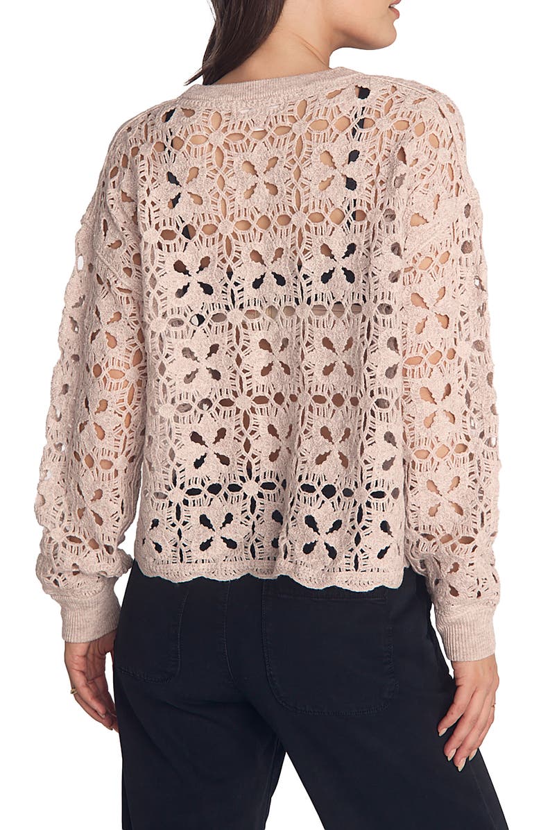 Bella Dahl Relaxed Fit Sheer Wool & Cashmere Sweater, Alternate, color, Soft Almond