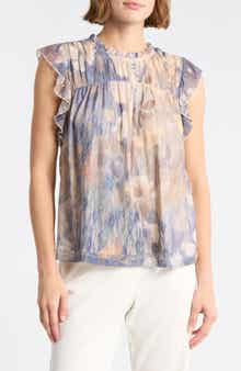 DR2 by Daniel Rainn Flutter Sleeve Lace Top