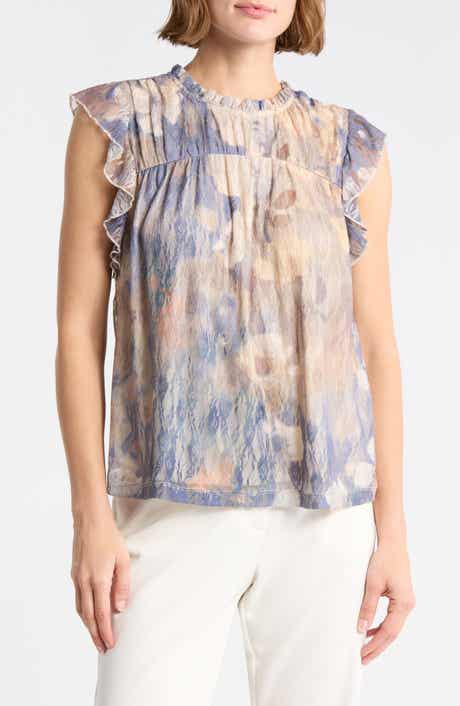 DR2 by Daniel Rainn Flutter Sleeve Lace Top