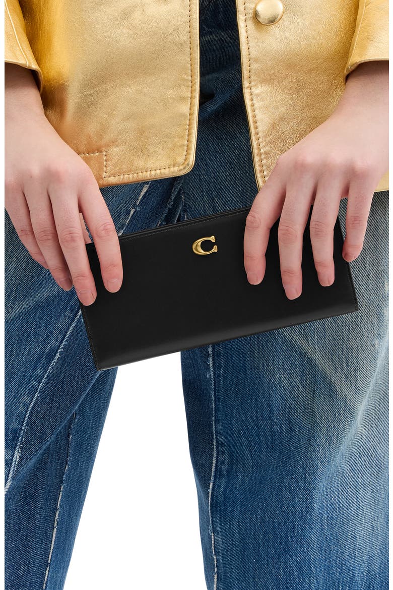 Refined Calf Leather Bifold Wallet, Alternate, color, BLACK