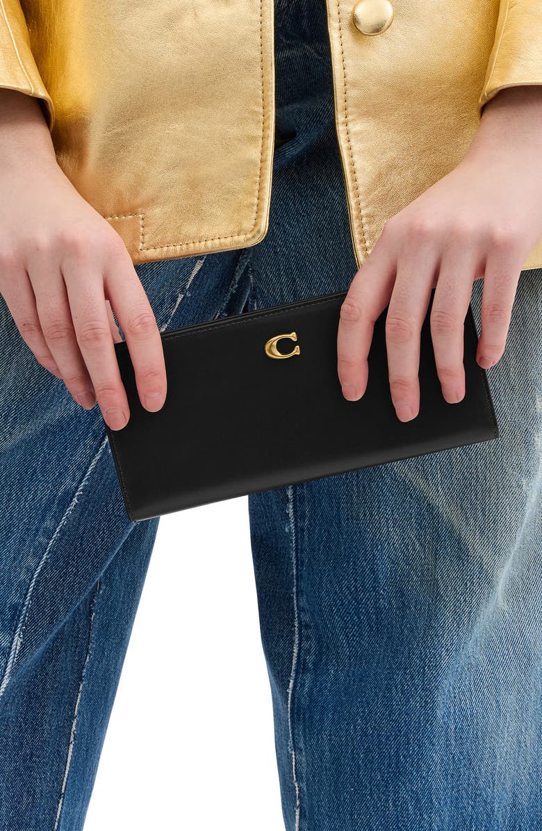 COACH Refined Calf Leather Bifold Wallet, Alternate, color, B4/Black