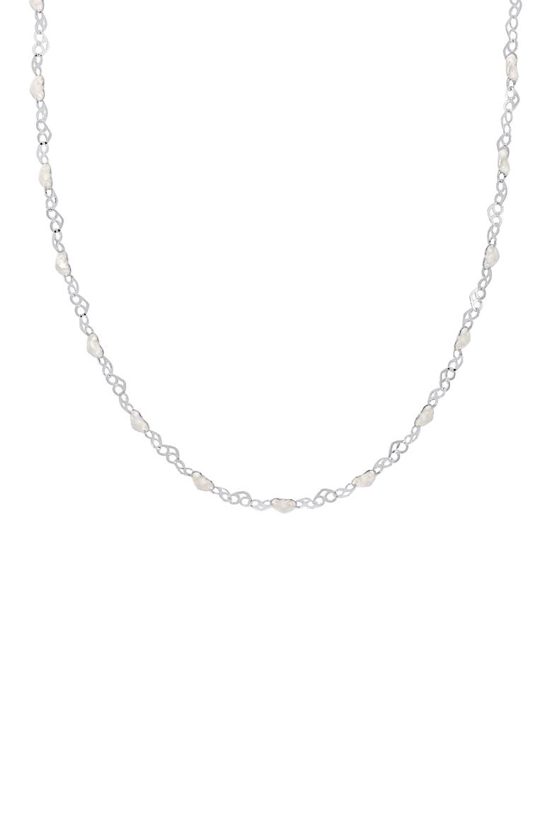 Sterling Silver Enamel Heart Chain Necklace, Main, color, SILVER