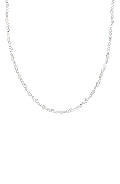 Sterling Silver Enamel Heart Chain Necklace