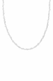 DELMAR Sterling Silver Enamel Heart Chain Necklace