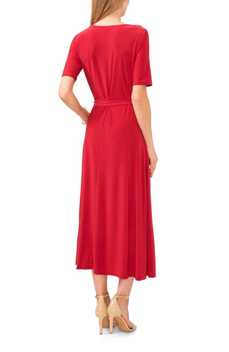 Chaus V-Neck Tie Waist Knit Dress, Alternate, color, Berry Spice