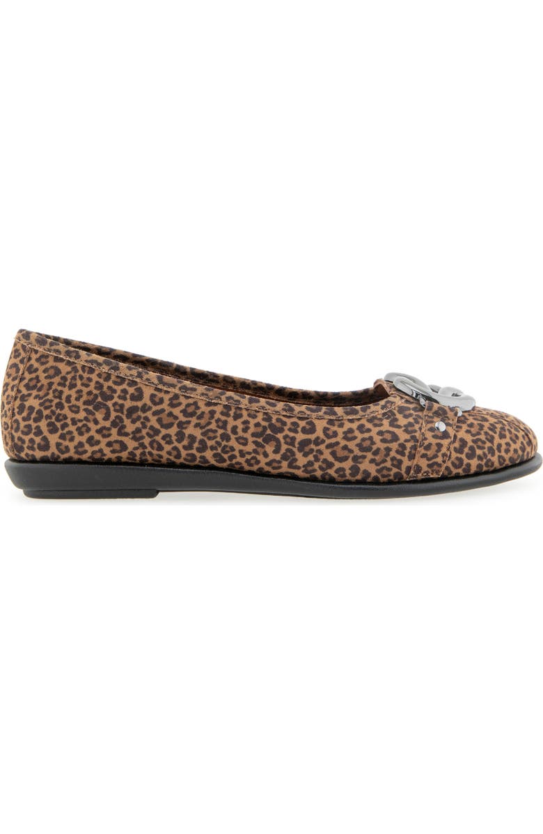 Aerosoles Big Bet Ballet Flat, Alternate, color, Tan Faux Leopard Suede