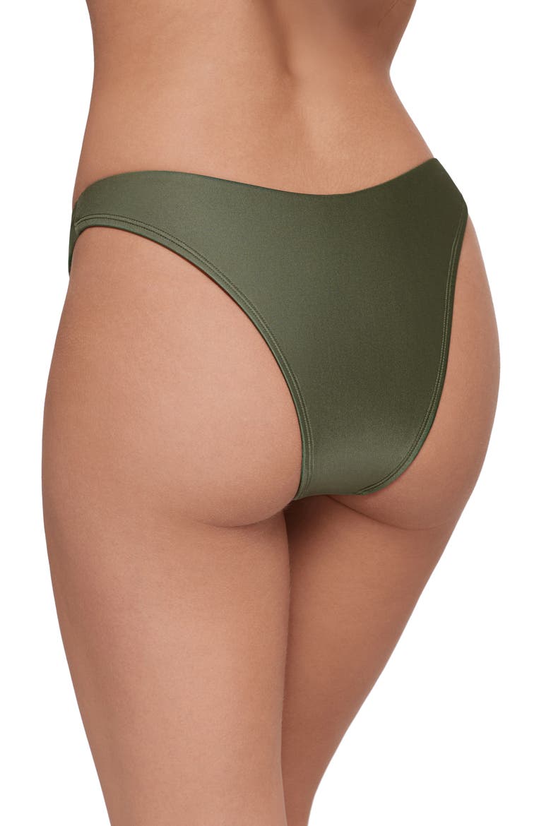 Scoop Front Ring Hipster Bikini Bottoms, Alternate, color, OLIVE