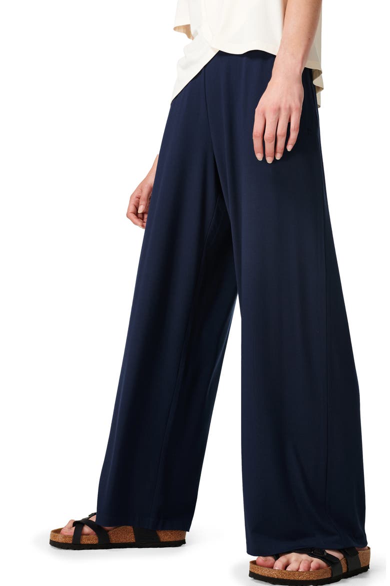 High Waist Wide Leg Stretch Modal Pants, Alternate, color, NAVY BLUE