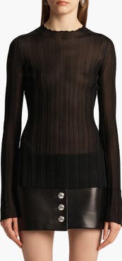 Khaite Cosette Sheer Rib Top
