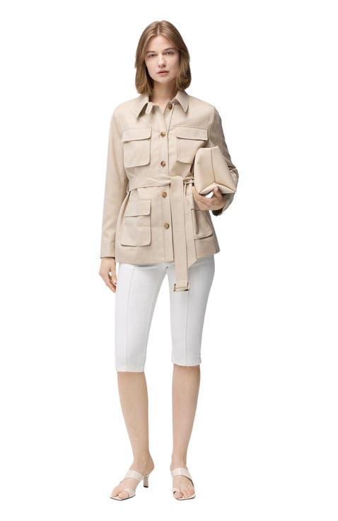Belted Cashmere Safari Jacket