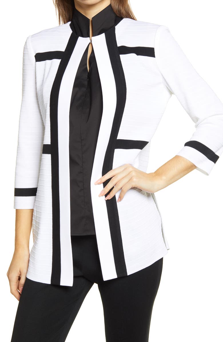 Ming Wang Texture Stripe Knit Jacket, Alternate, color, 