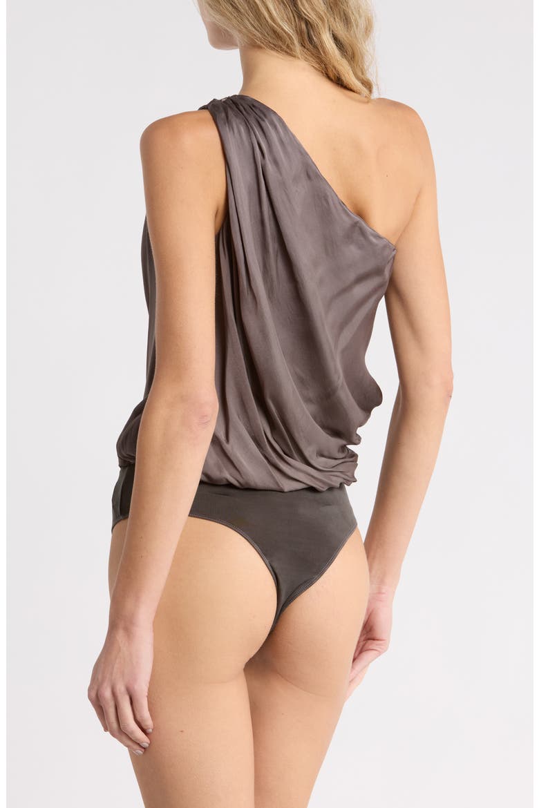 Cynthia One Shoulder Bodysuit, Main, color, GUN METAL SOLID