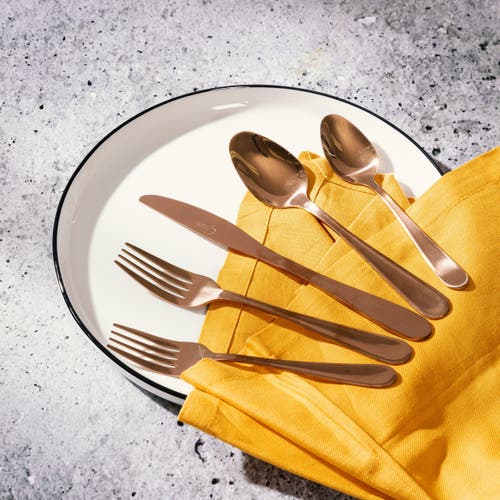Gibson Home Stravidia 20 Piece Flatware Set Gold Stainless Steel In Gold