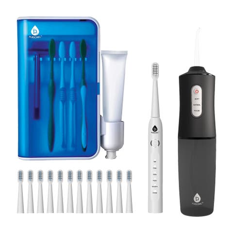 Complete Oral Care Bundle - Sonic Toothbrush, Water Flosser & UV Toothbrush Sanitizer