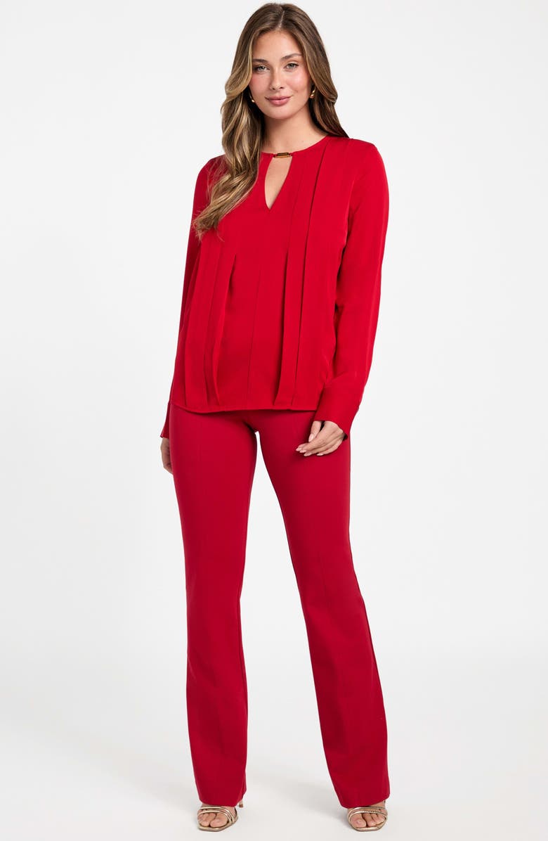 Marciano Anita Keyhole Pleated Top, Alternate, color, Samba Red Vibes