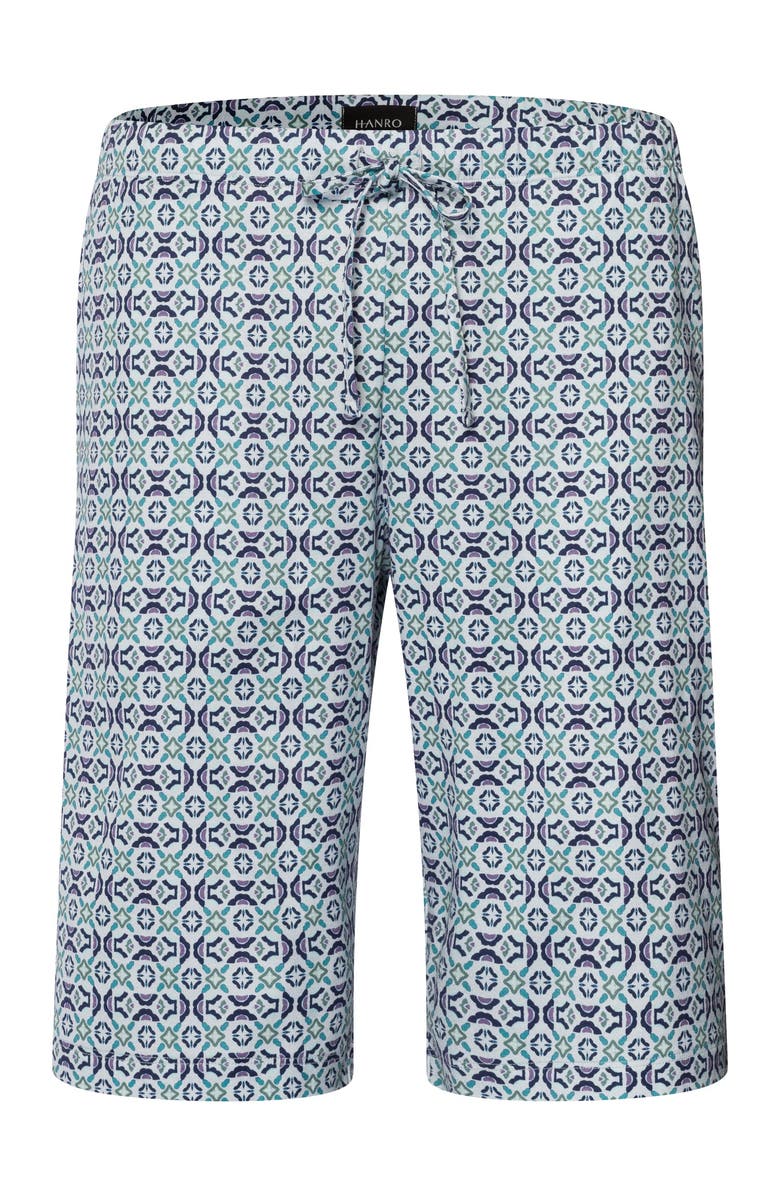 Hanro Night And Day Drawstring Cotton Shorts, Main, color, Tinted Mosaic