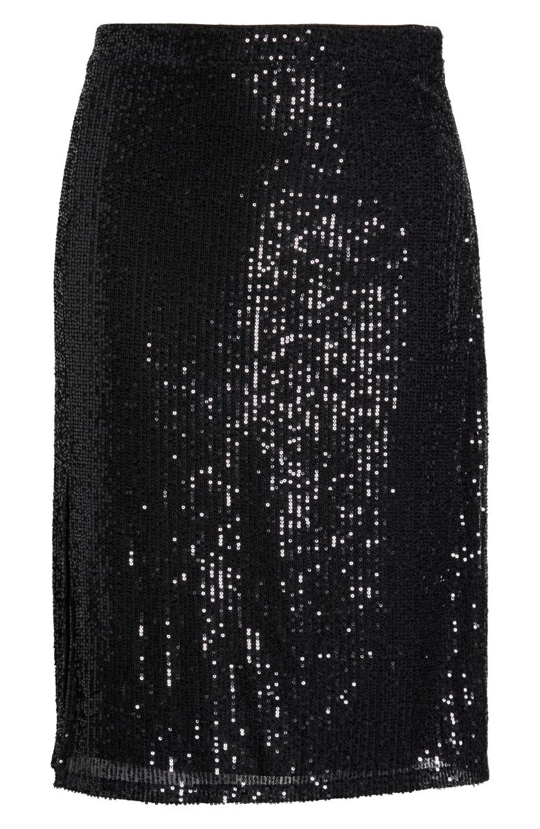 SUGARLIPS Friday Nights Sequin Midi Skirt, Alternate, color, Black