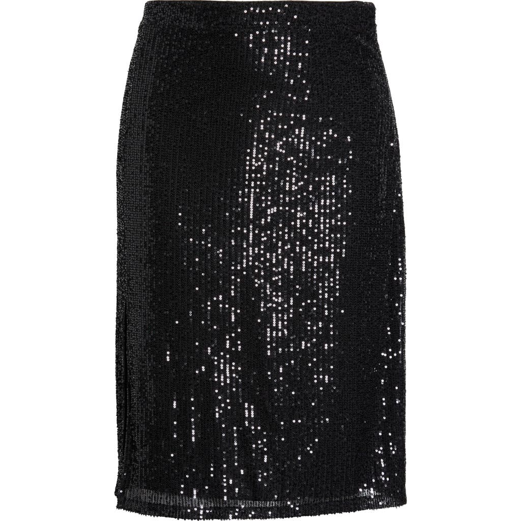 Sugarlips Friday Nights Sequin Midi Skirt In Black