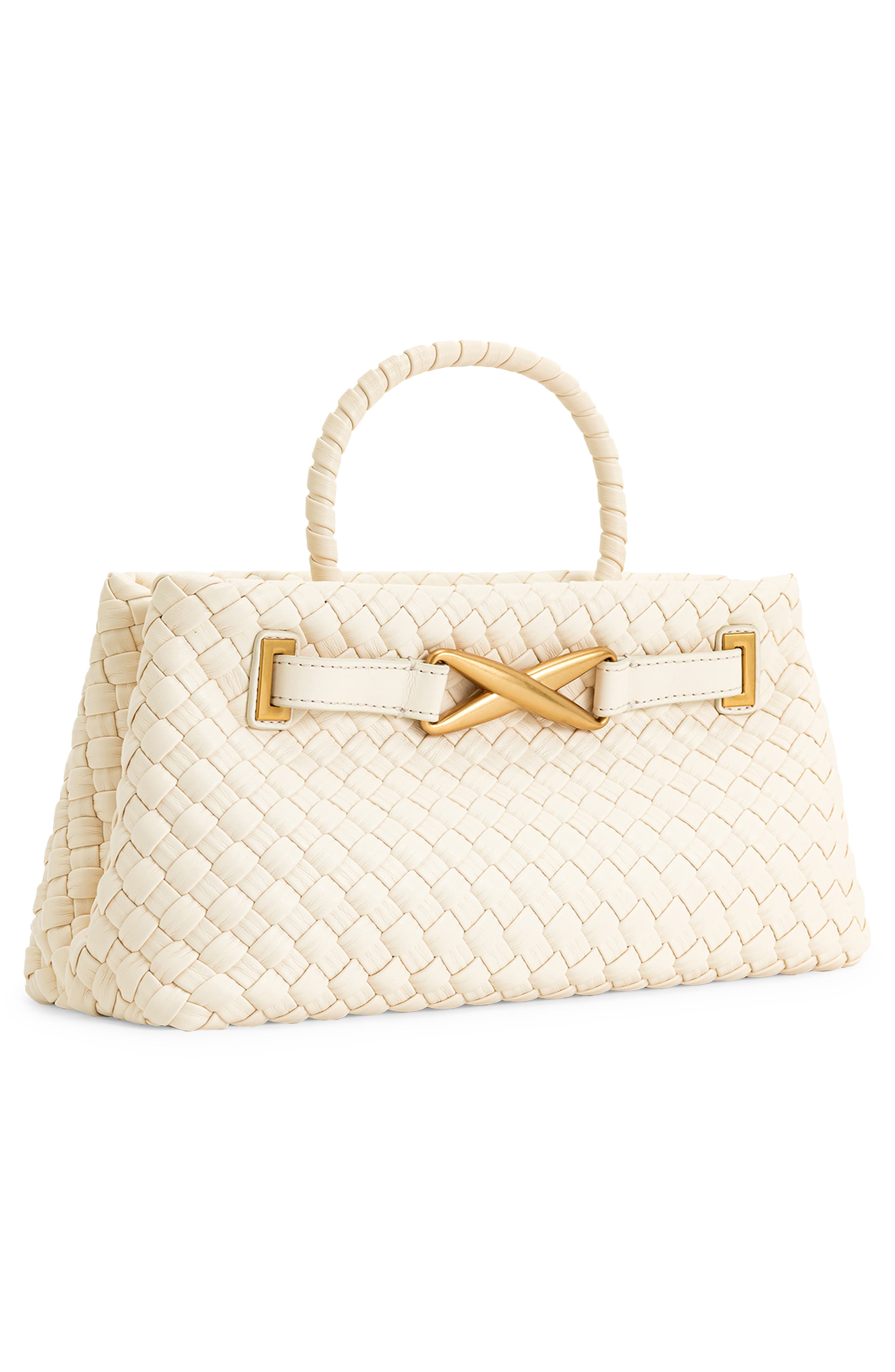 JW PEI Elora Woven Faux Leather Tote Bag, Alternate, color, White