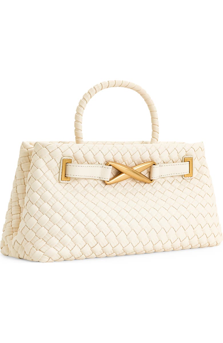 JW PEI Elora Woven Faux Leather Tote Bag, Alternate, color, White