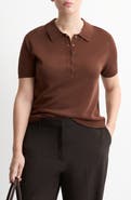 MANGO Short Sleeve Jersey Polo Sweater