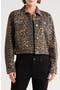 Leopard Print Crop Denim Jacket