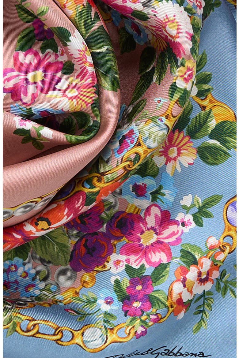 Floral Print Silk Square Scarf, Alternate, color, HF5XK MAZZOLINI FIORI FROS