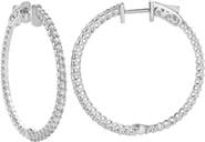 LuvMyJewelry Sepharna 14K Gold Diamond Hoop Earrings - 1.2 Cts