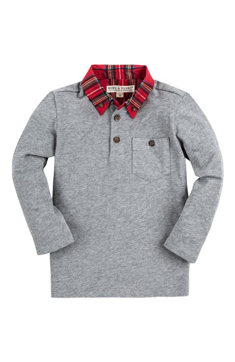 Baby Boys' Long Sleeve Polo Shirt, Infant