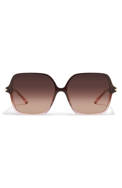Press Tour 60mm Gradient Square Sunglasses