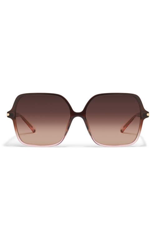 Quay Press Tour 60mm Gradient Square Sunglasses In Brown