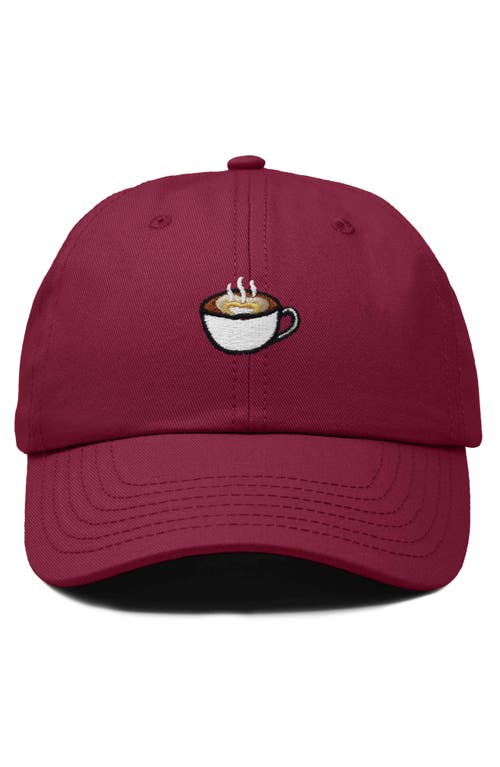 Dalix Cappuccino Embroidered Casual Cap In Maroon