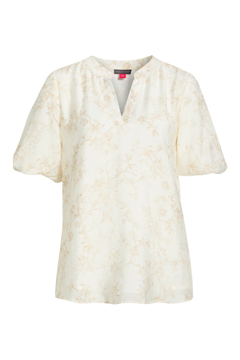 Floral Print Short Sleeve Top, Alternate, color, CAMEL