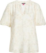 Vince Camuto Floral Print Short Sleeve Top