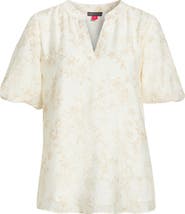 Vince Camuto Floral Print Short Sleeve Top