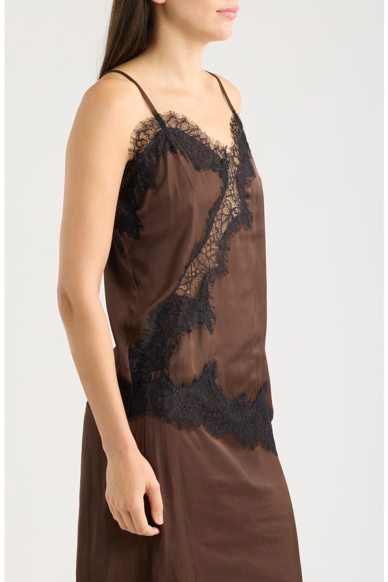 Sonic Lace Trim Asymmetric Tank, Alternate, color, CHOCOLATE