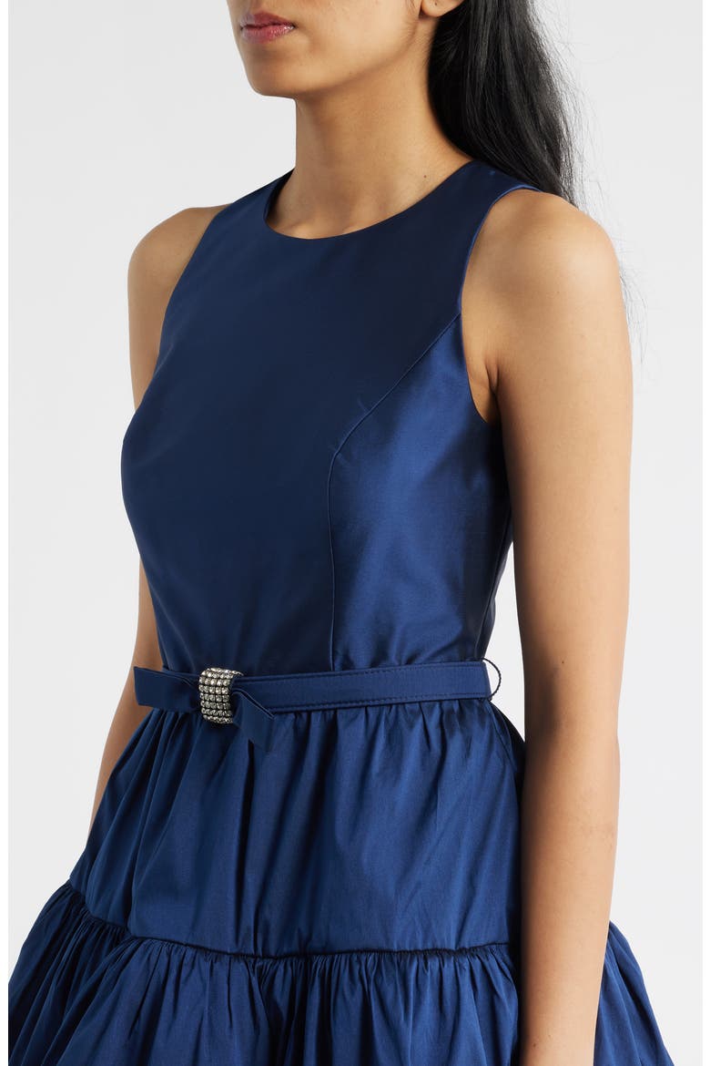 Ruffle Skirt Sleeveless Cocktail Dress, Alternate, color, NAVY