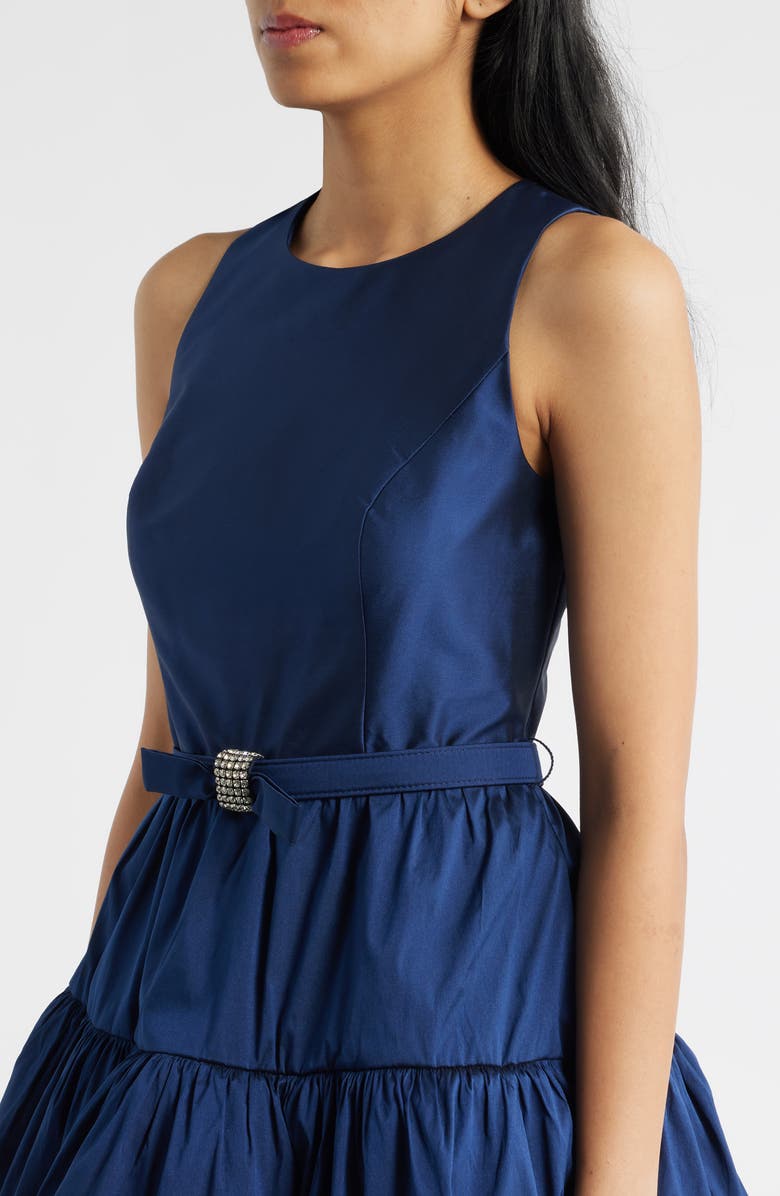 Eliza J Ruffle Skirt Sleeveless Cocktail Dress, Alternate, color, Navy