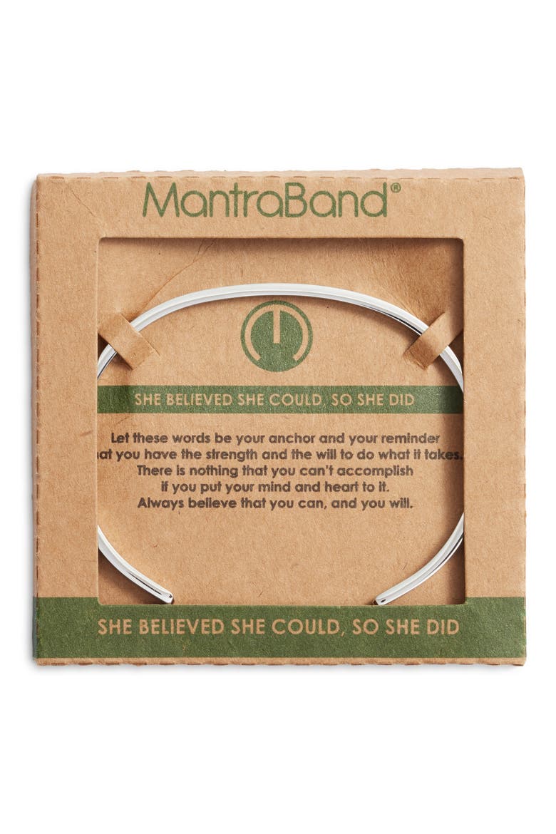 She Believed She Could, So She Did bracelet, Alternate, color, SILVER