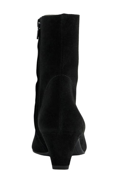 Paul Green Ciara Pointed Toe Kitten Heel Bootie In Black