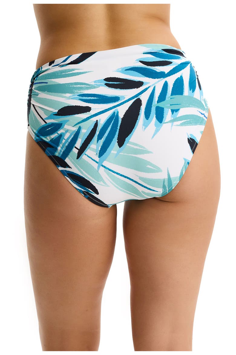 Island Breeze Shirred High Waist Swim Bottom, Alternate, color, Blue-Multi