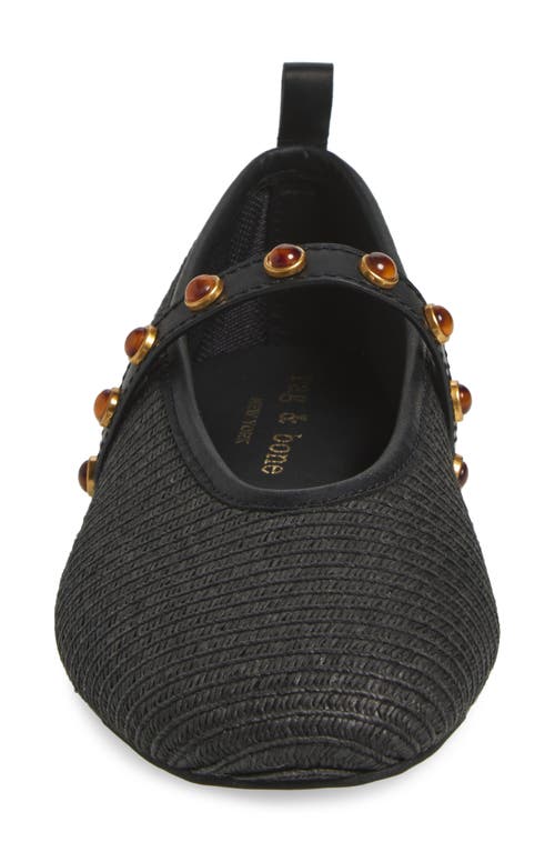 Rag & Bone Black Spire Straw Mary Jane Ballerina Flats