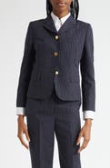 Thom Browne Pinstripe High Twist Wool Sport Coat