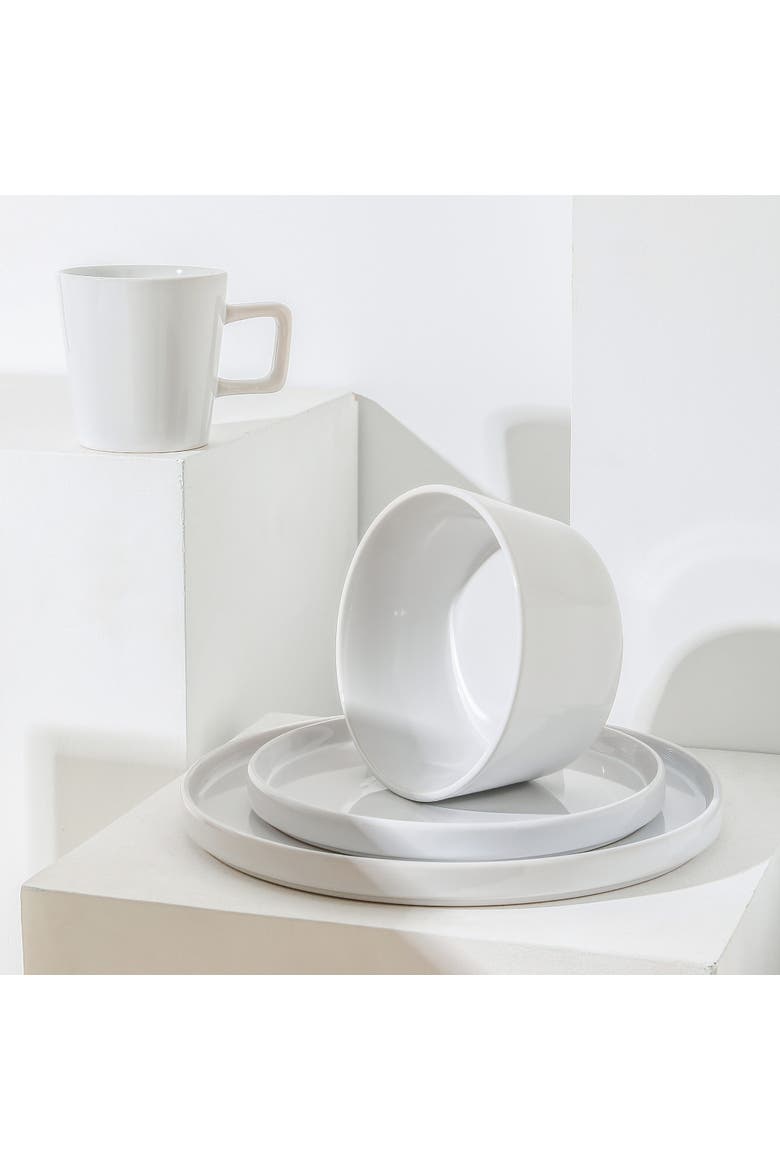 Celina Stoneware 32-Piece Dinnerware Set, Alternate, color, White
