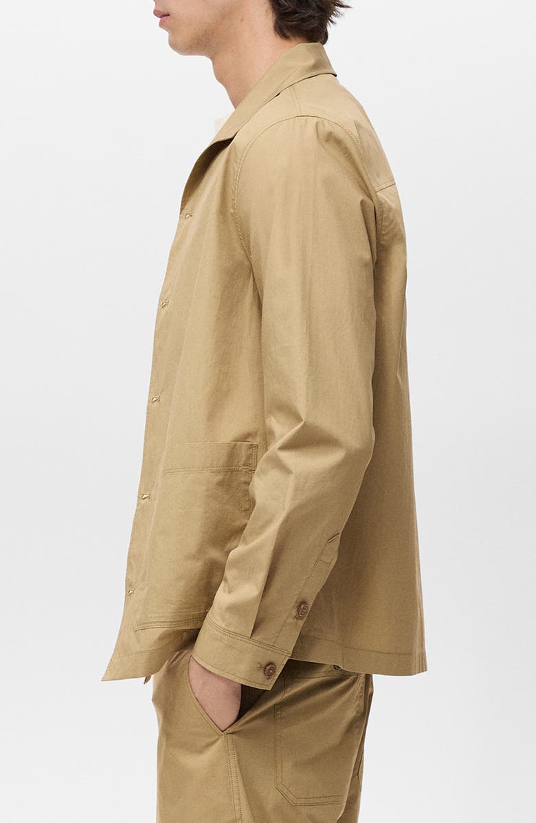 MANGO Cotton Overshirt with Pockets, Alternate, color, Beige